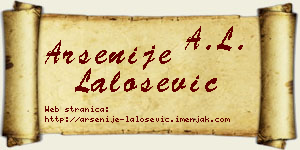 Arsenije Lalošević vizit kartica